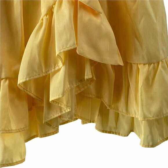 Sugar Plum Girls Formal Dress Size 6 Yellow Ruffle Belted Belle Sleeveless Party - Picture 5 of 8